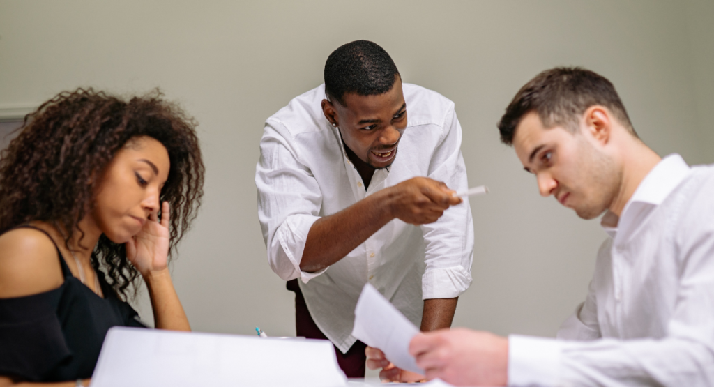 father shouting on children
