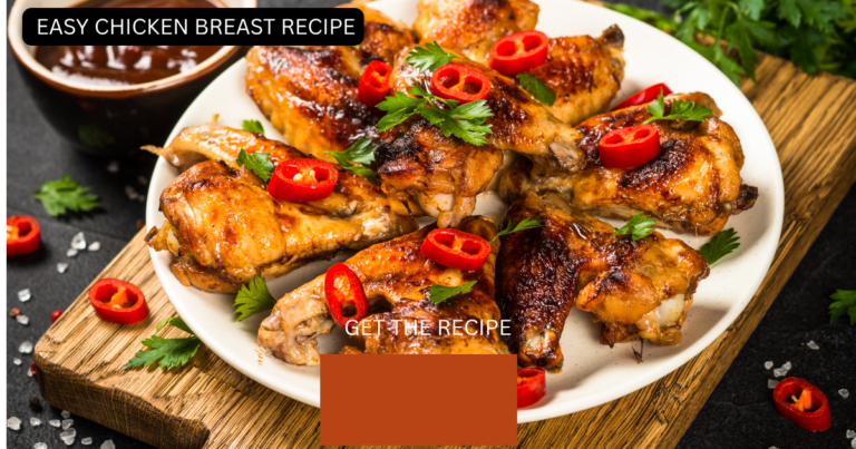 Delicious cooked chicken breast with vegetables and spices